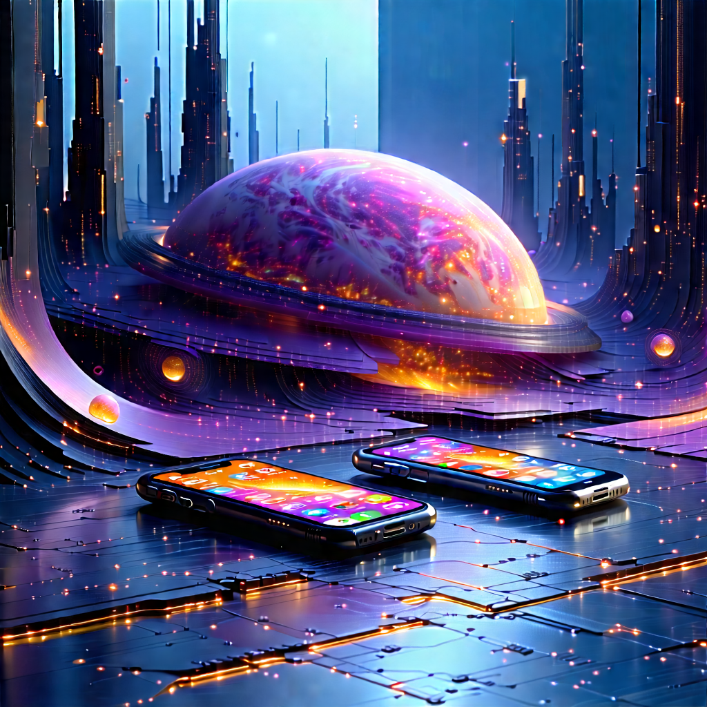 Smartphone With (digital:1.11) Artwork With Image, There
