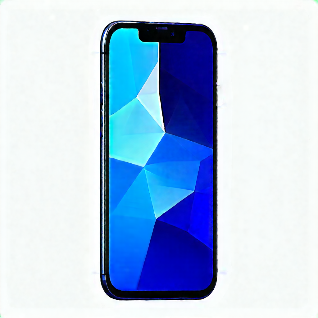 Smartphone With User Interface With Blue Iphone