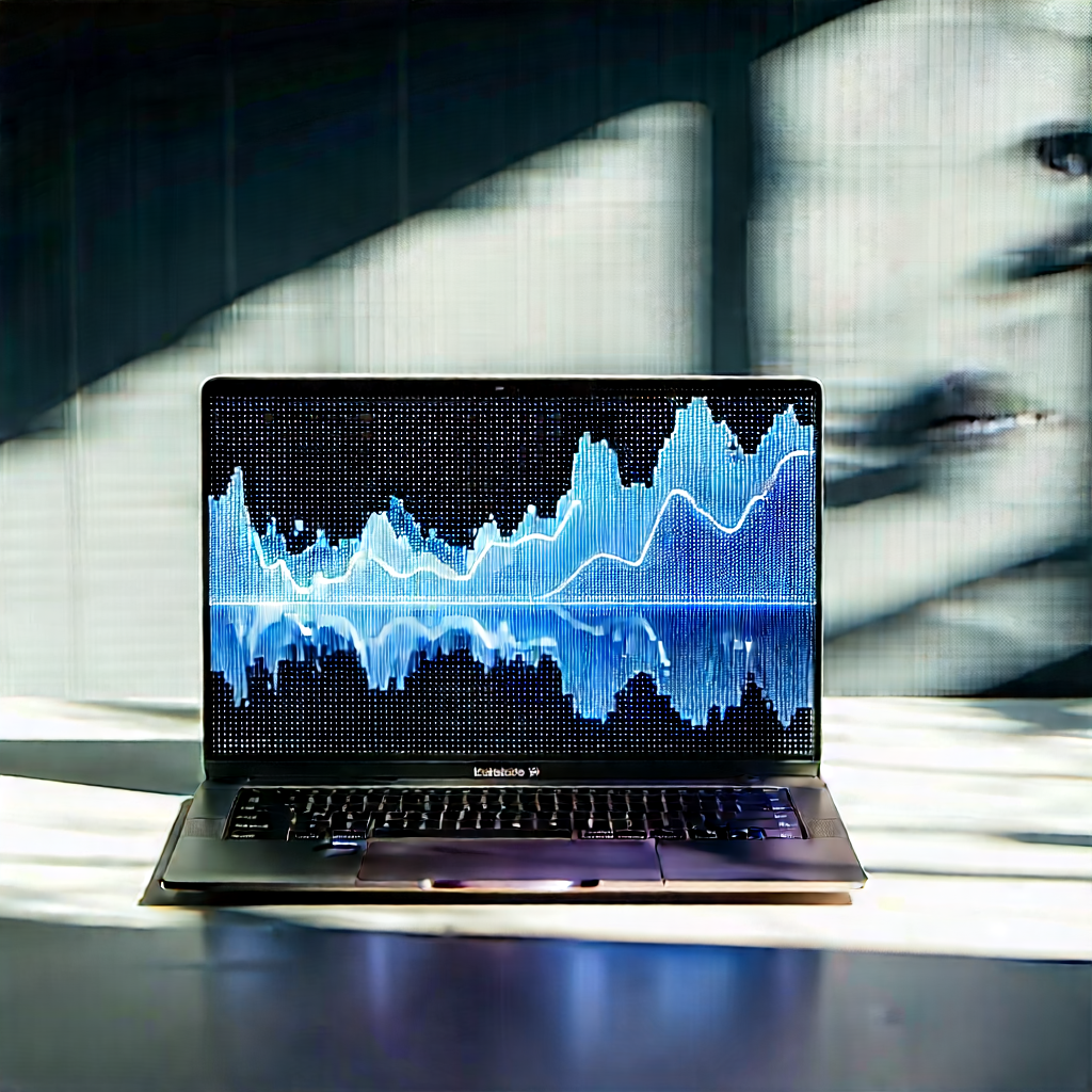 Laptop With Data Visualization With Laptop Computer