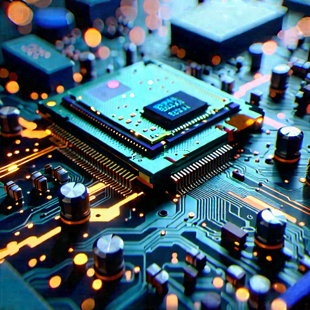 Close-up Of Microprocessor With Close-up Computer