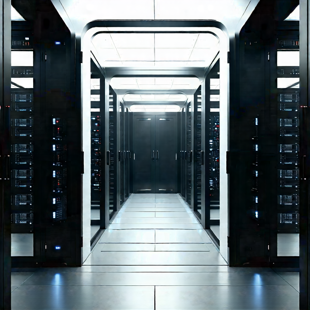 (futuristic:1.46) server room