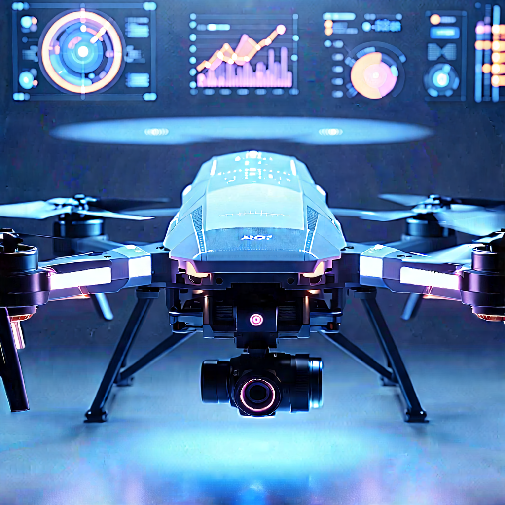 Drone With Data Visualization With Small Drone