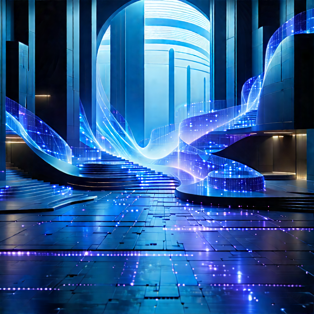 (futuristic:1.4) Innovation Hub With Image, There
