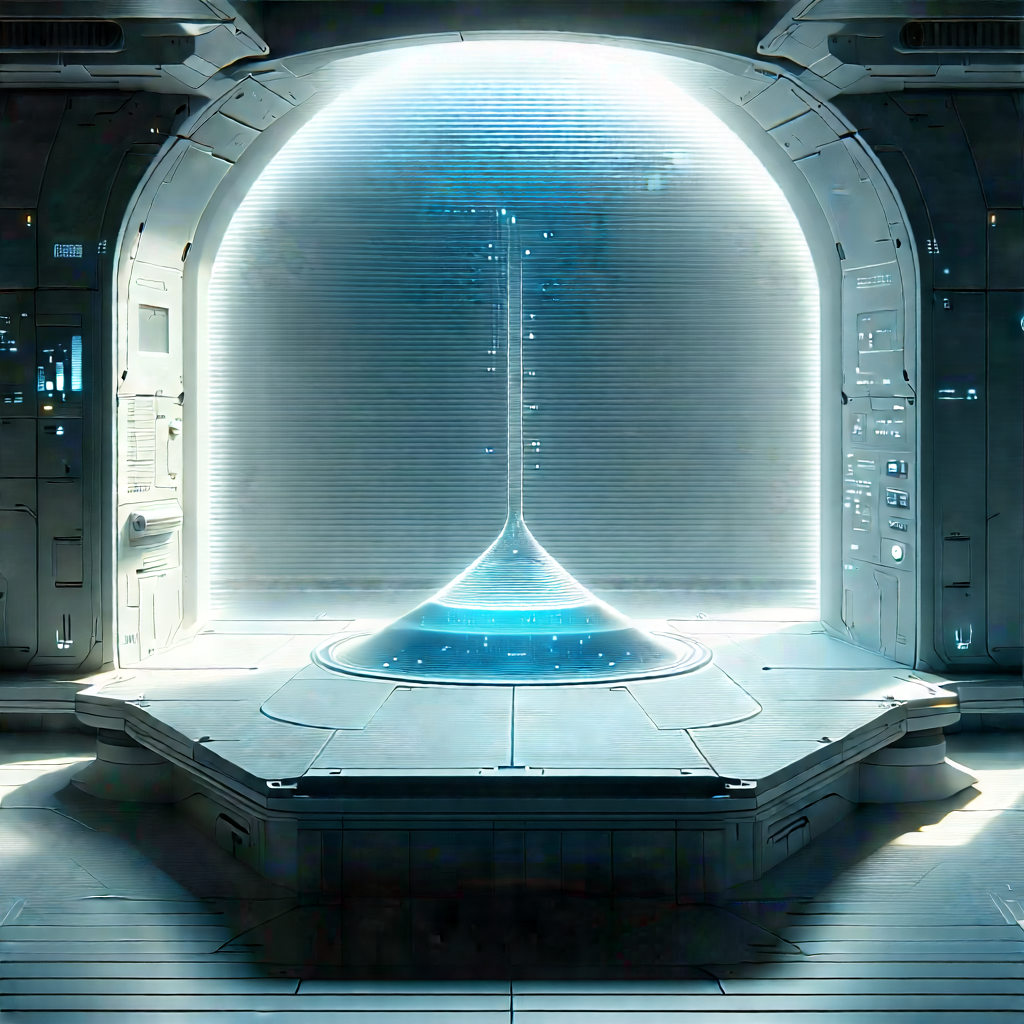 Futuristic Research Laboratory With Image, There