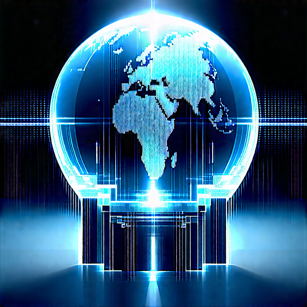 Digital Transformation Visualization With Blue Globe
