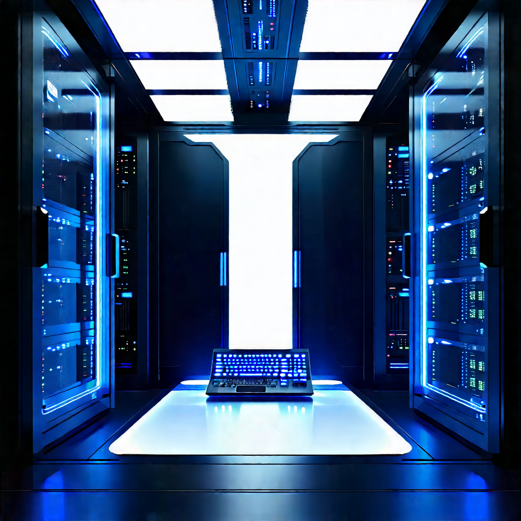 Futuristic Server Room With Image, There