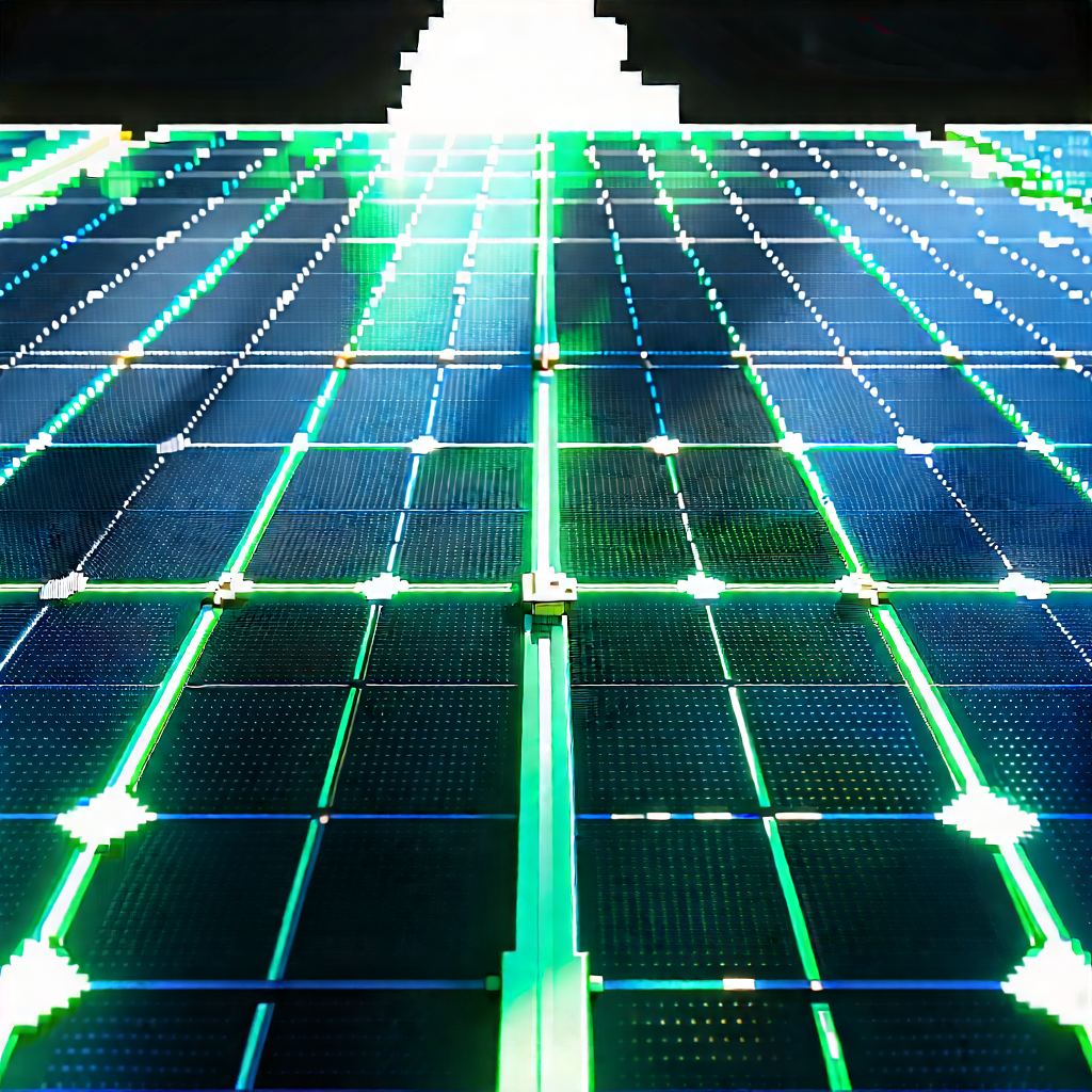 Solar panel with digital particles
