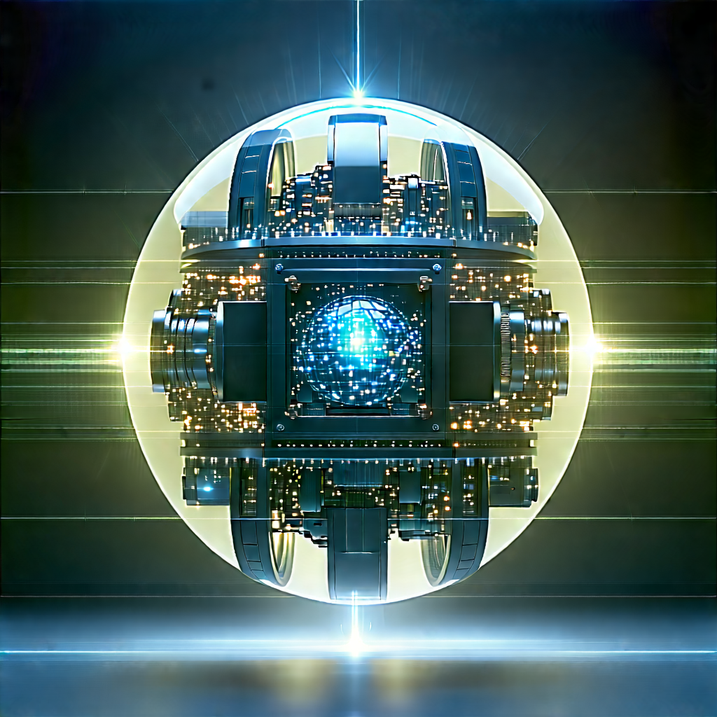 Quantum Computer With Laser Scanning With Large, Futuristic-looking