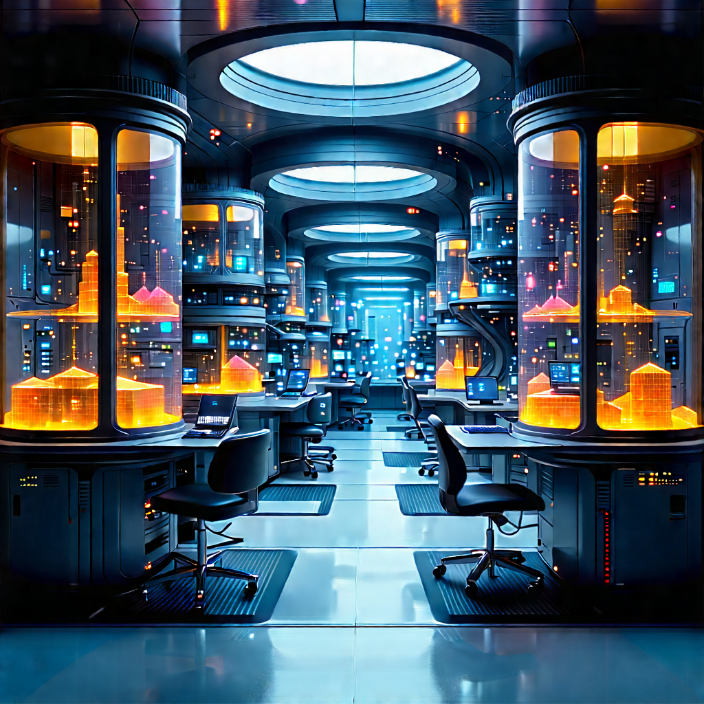 Futuristic Research Laboratory With Image