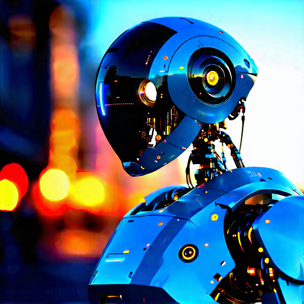 Robot With Laser Scanning With Futuristic Robot