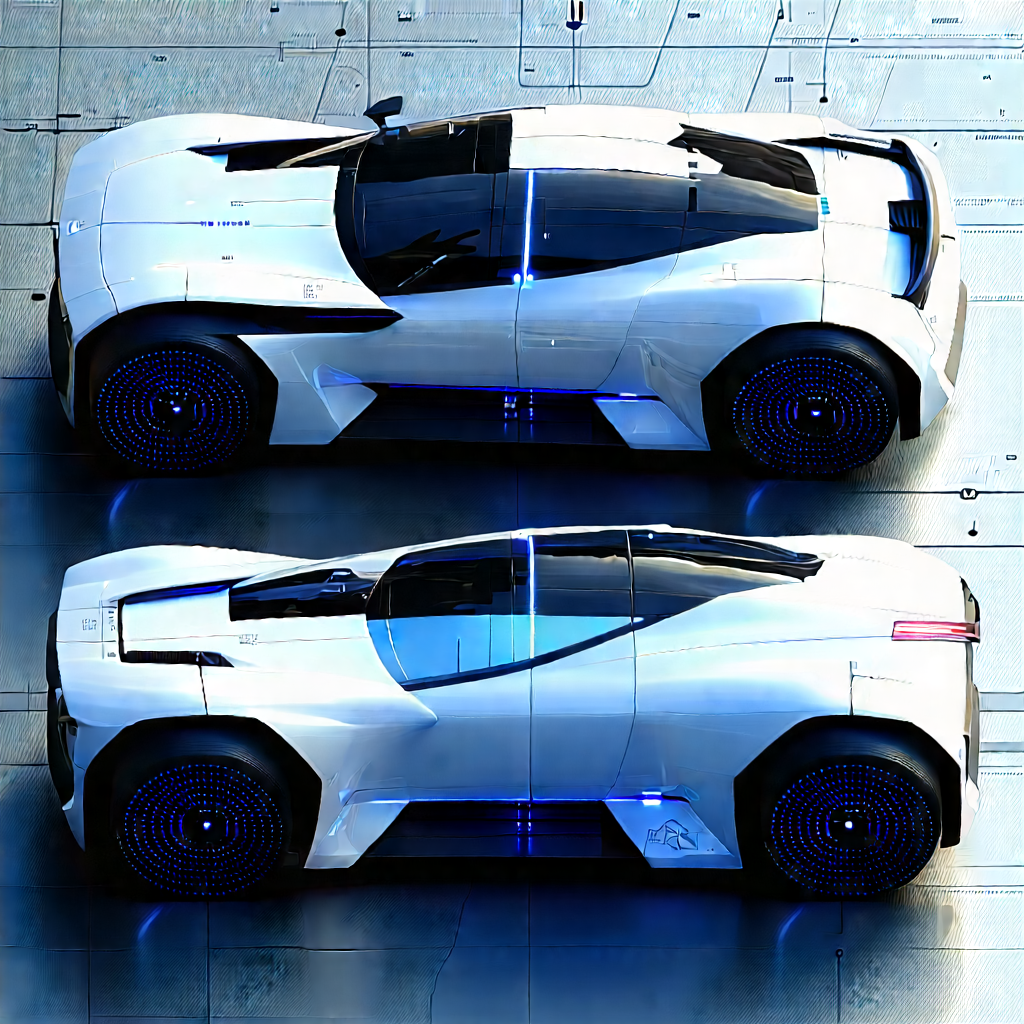 Innovative Electric Vehicle Design With White Sports