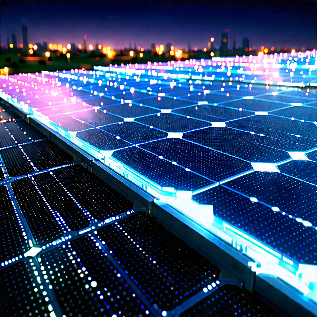 Solar panel with neon accents