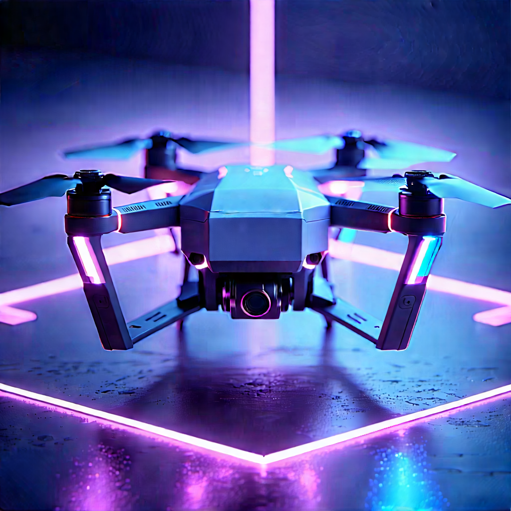 Drone With Streaming Content With Drone Purple