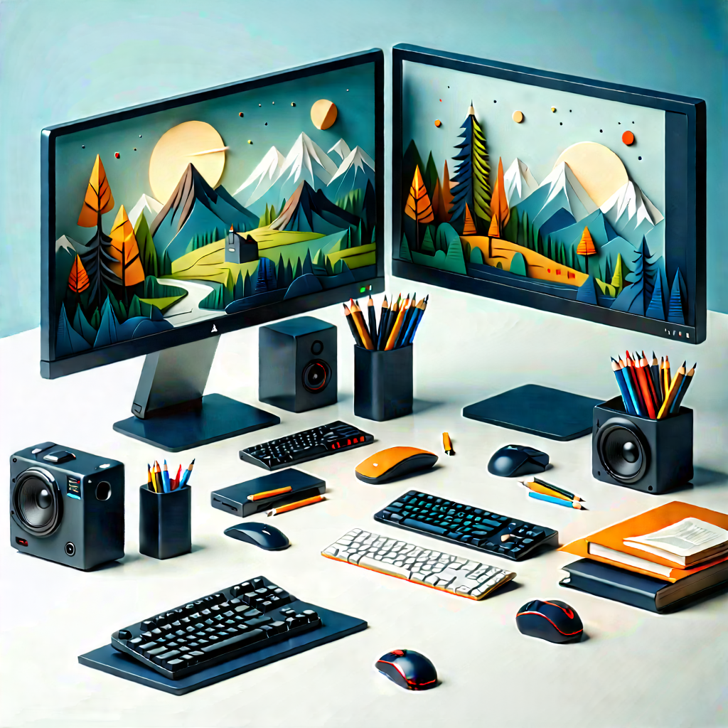 Educational Technology In Tech Office With Desk Computer