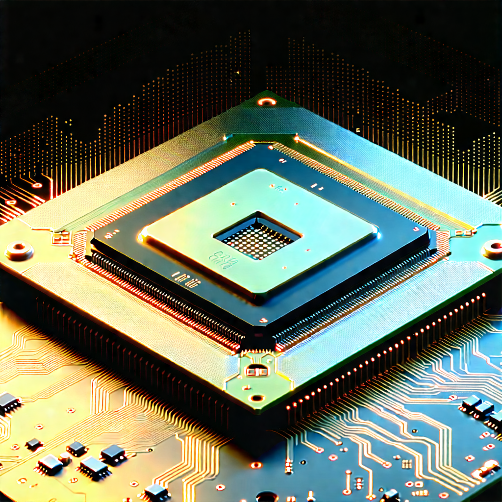 Close-up Of Microprocessor With Close-up Computer