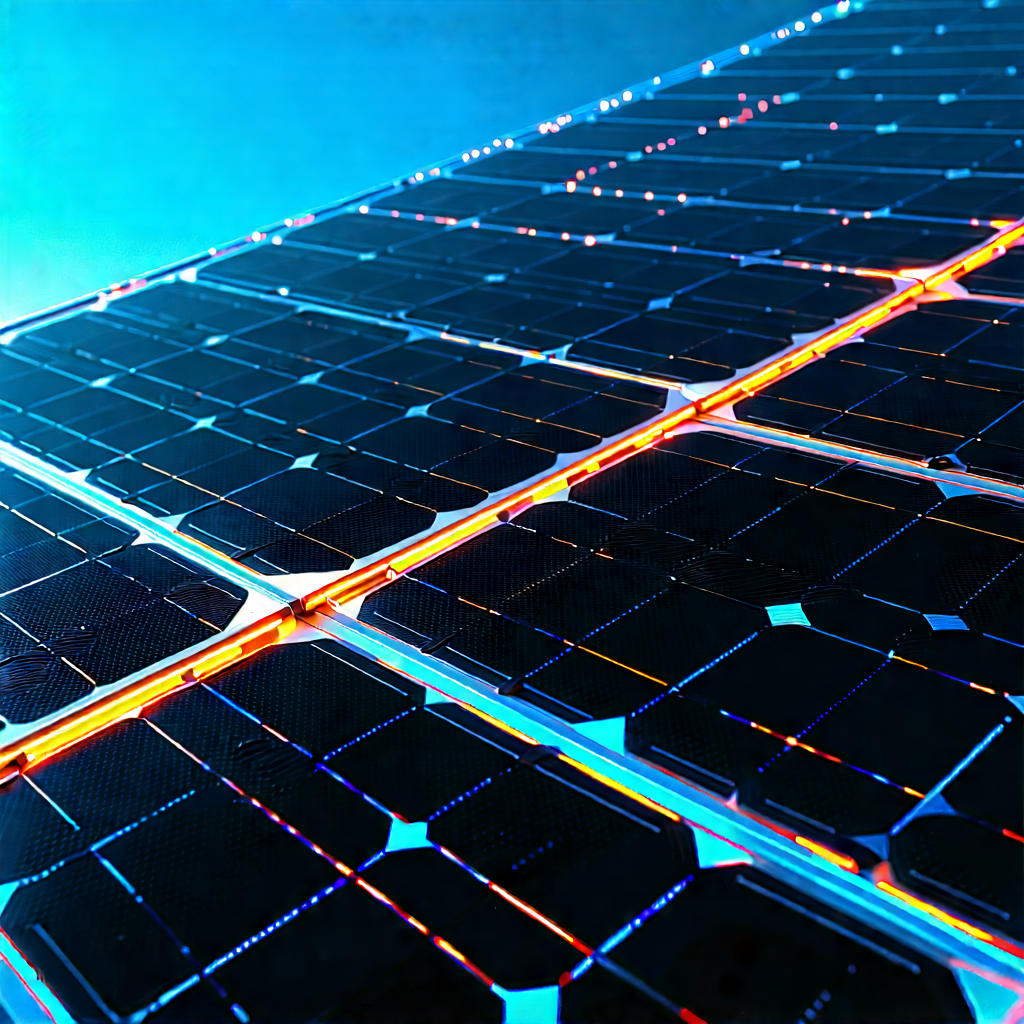 Solar Panel With Neon Accents With Solar Panel