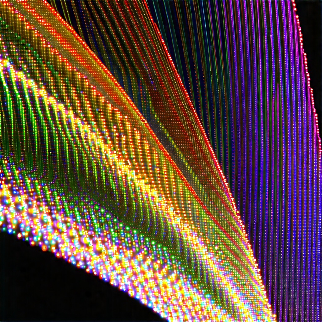 Close-up of fiber optic cables