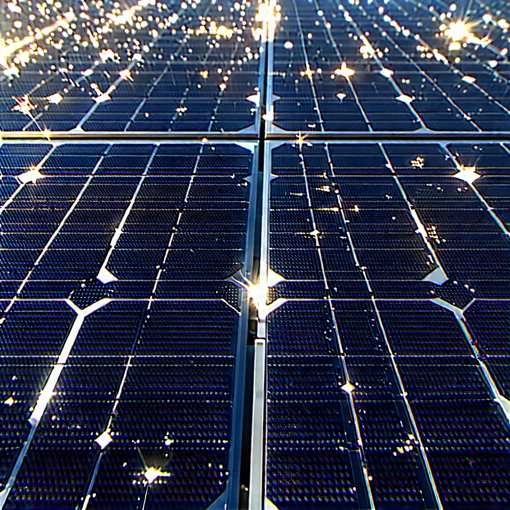 Solar Panel With (digital:1.14) Particles With Solar Panel