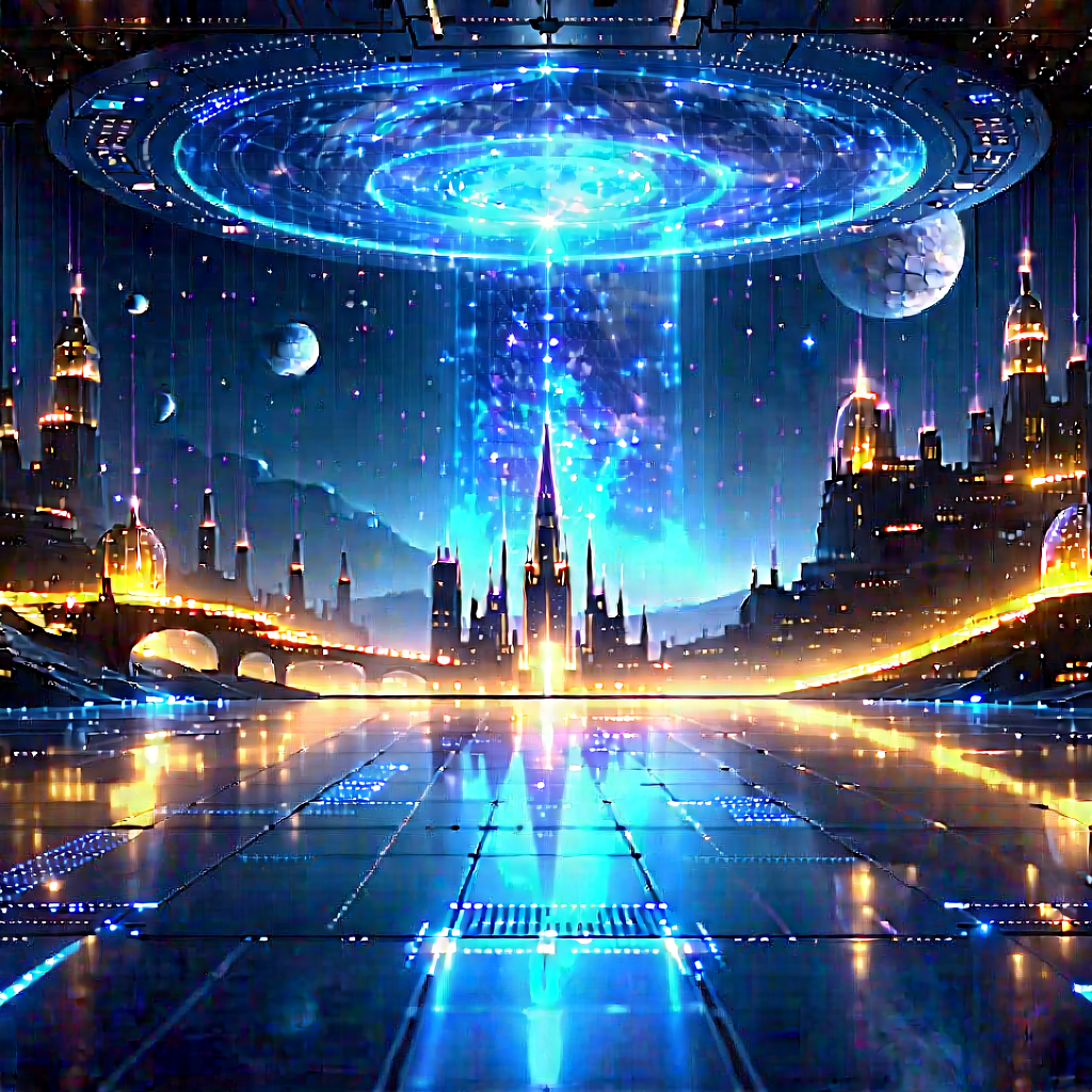 Entertainment Technology In Research Center With Futuristic Scene,