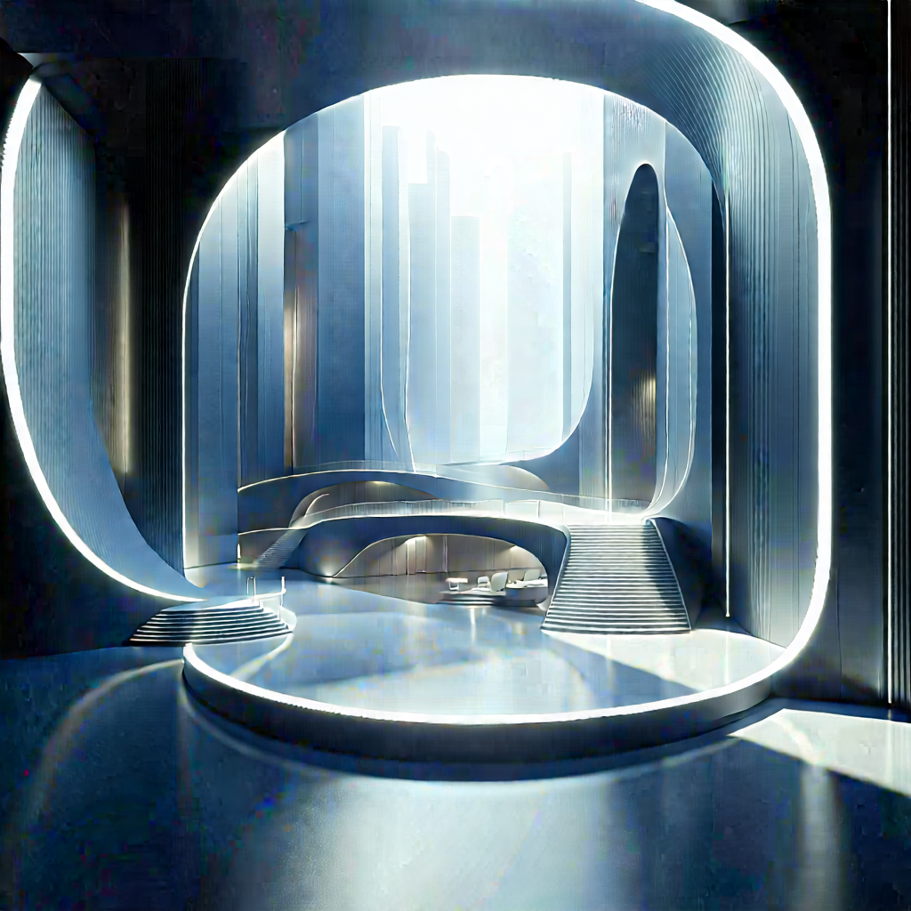 Futuristic innovation hub