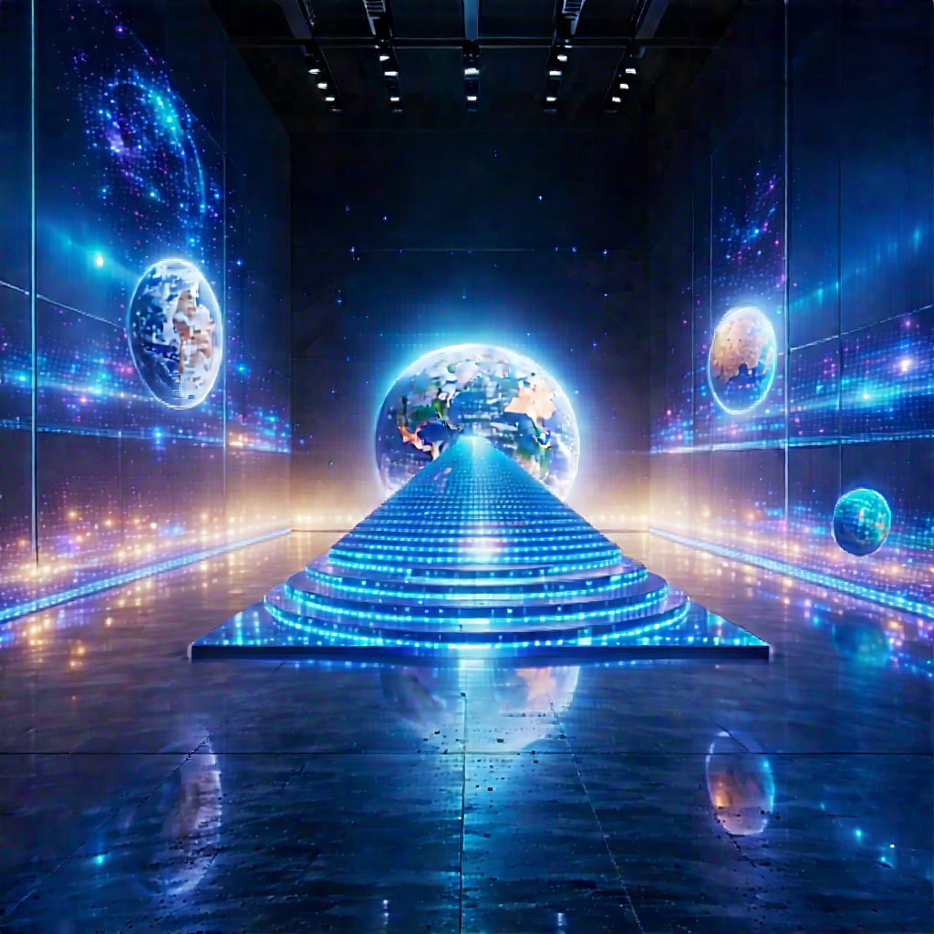 Futuristic Innovation Hub With Large, Blue,