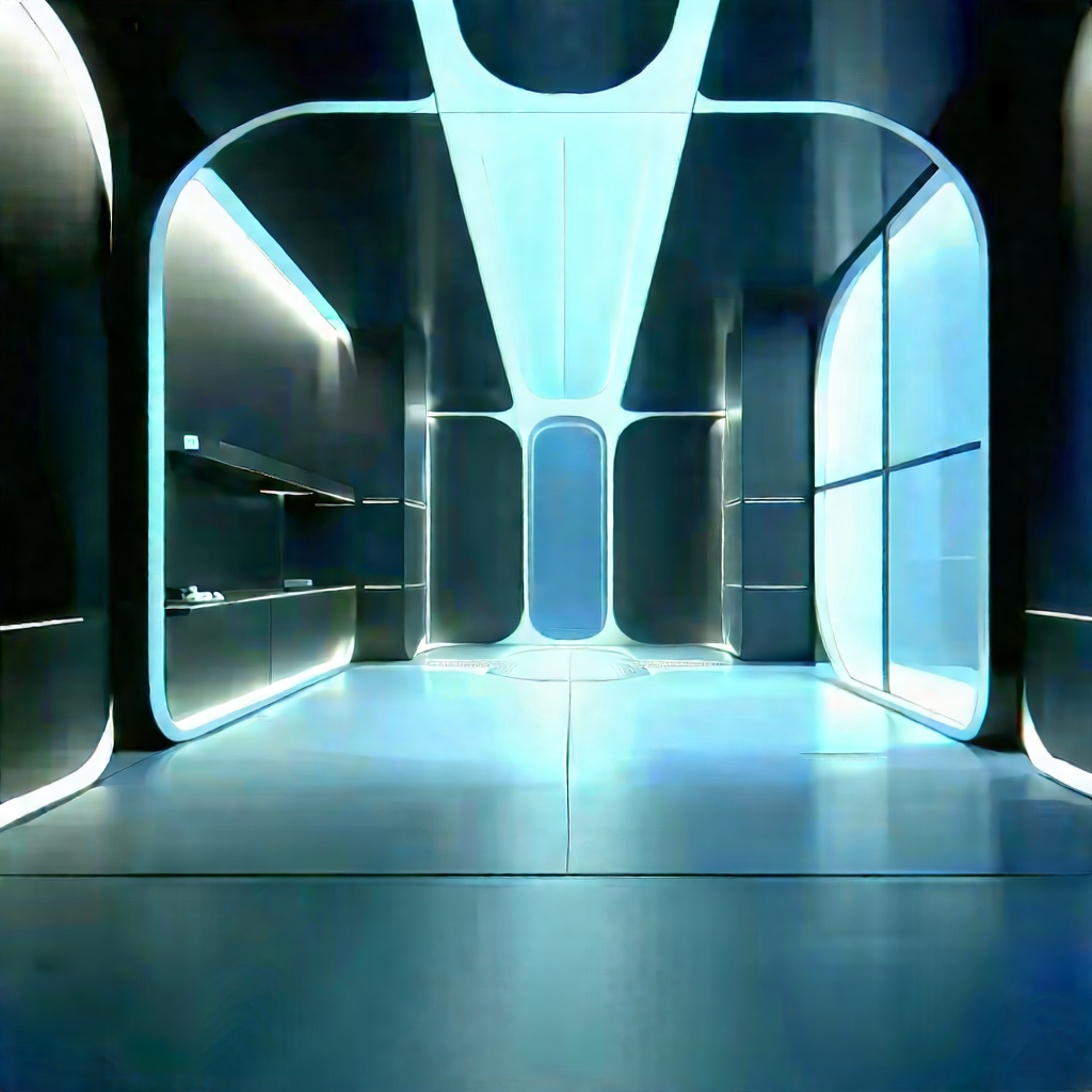 (futuristic:1.26) tech startup office