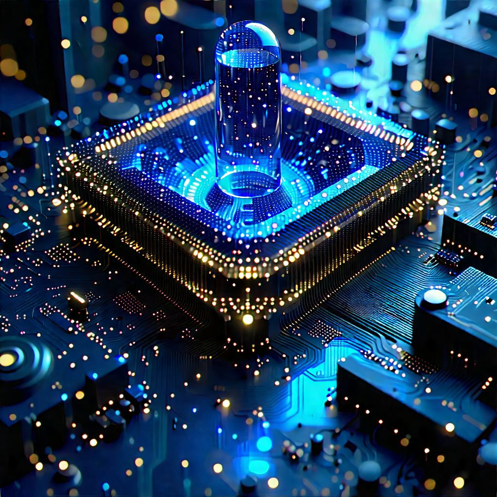 Quantum Computer With Digital Particles With Blue Light