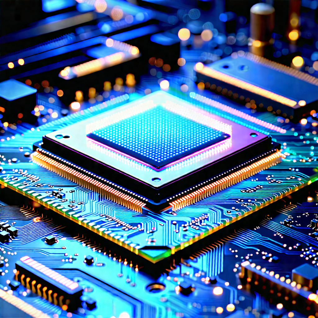Close-up Of Microprocessor With Close-up Computer