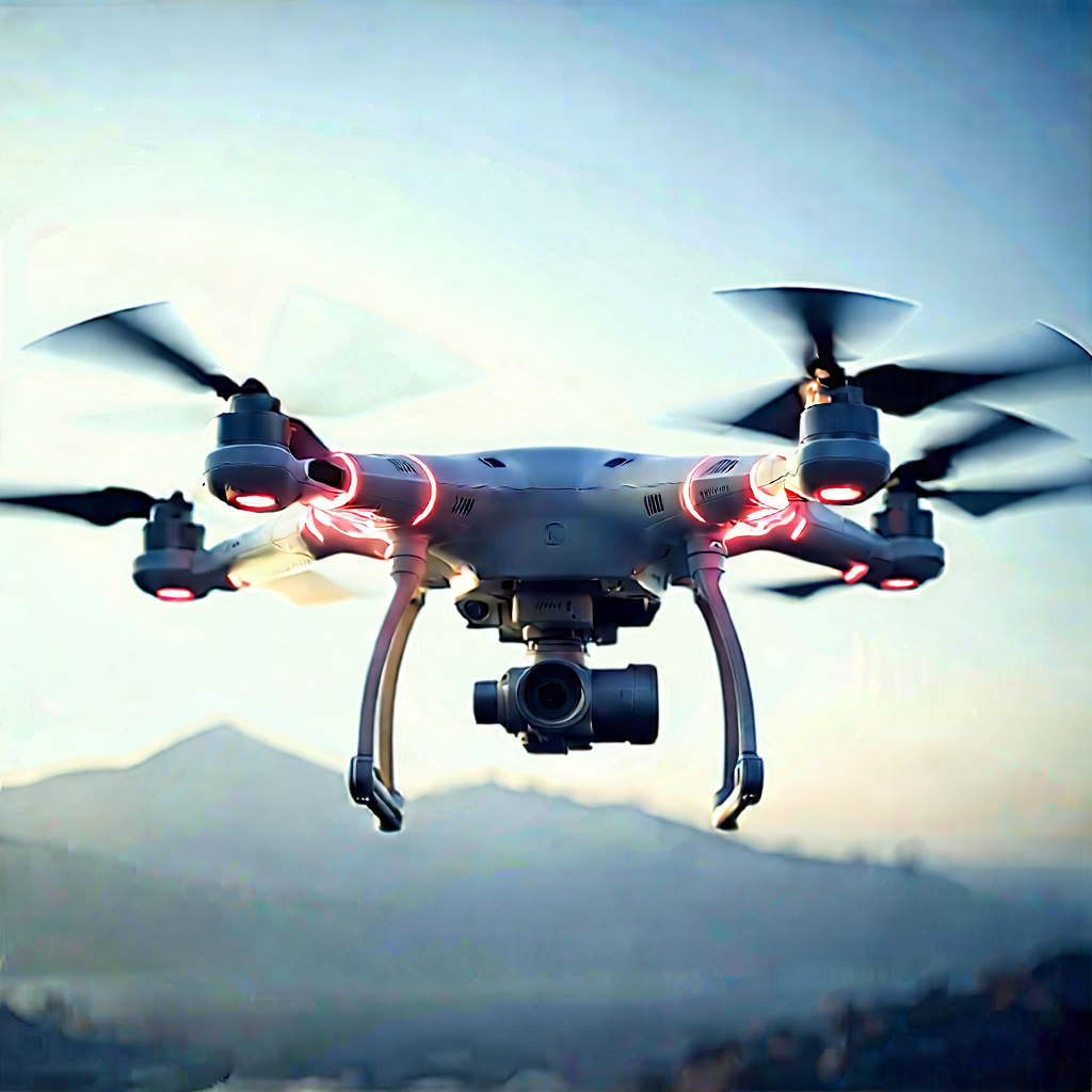 Drone With Digital Artwork With White Drone