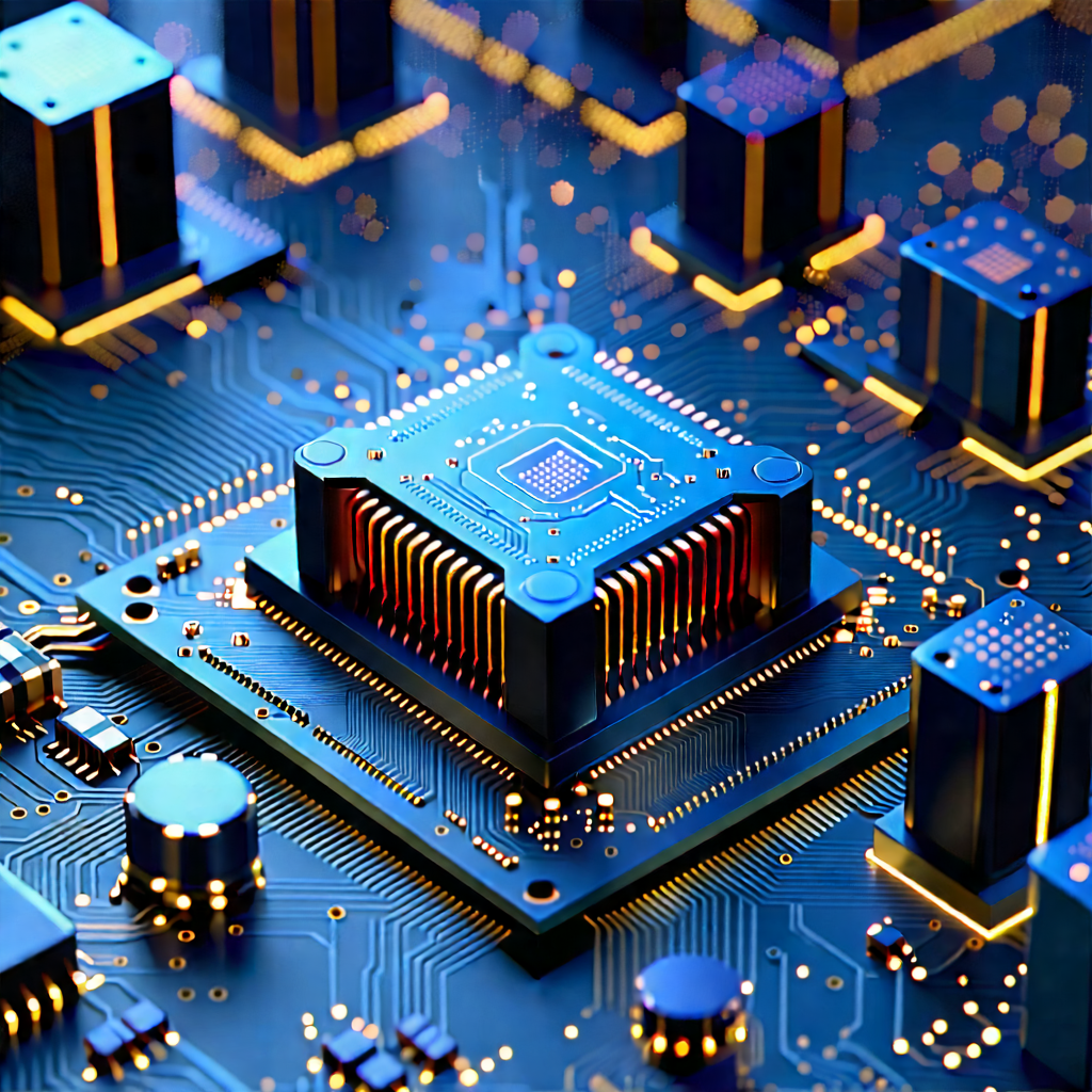 Close-up Of Sensor Array With Blue Circuit