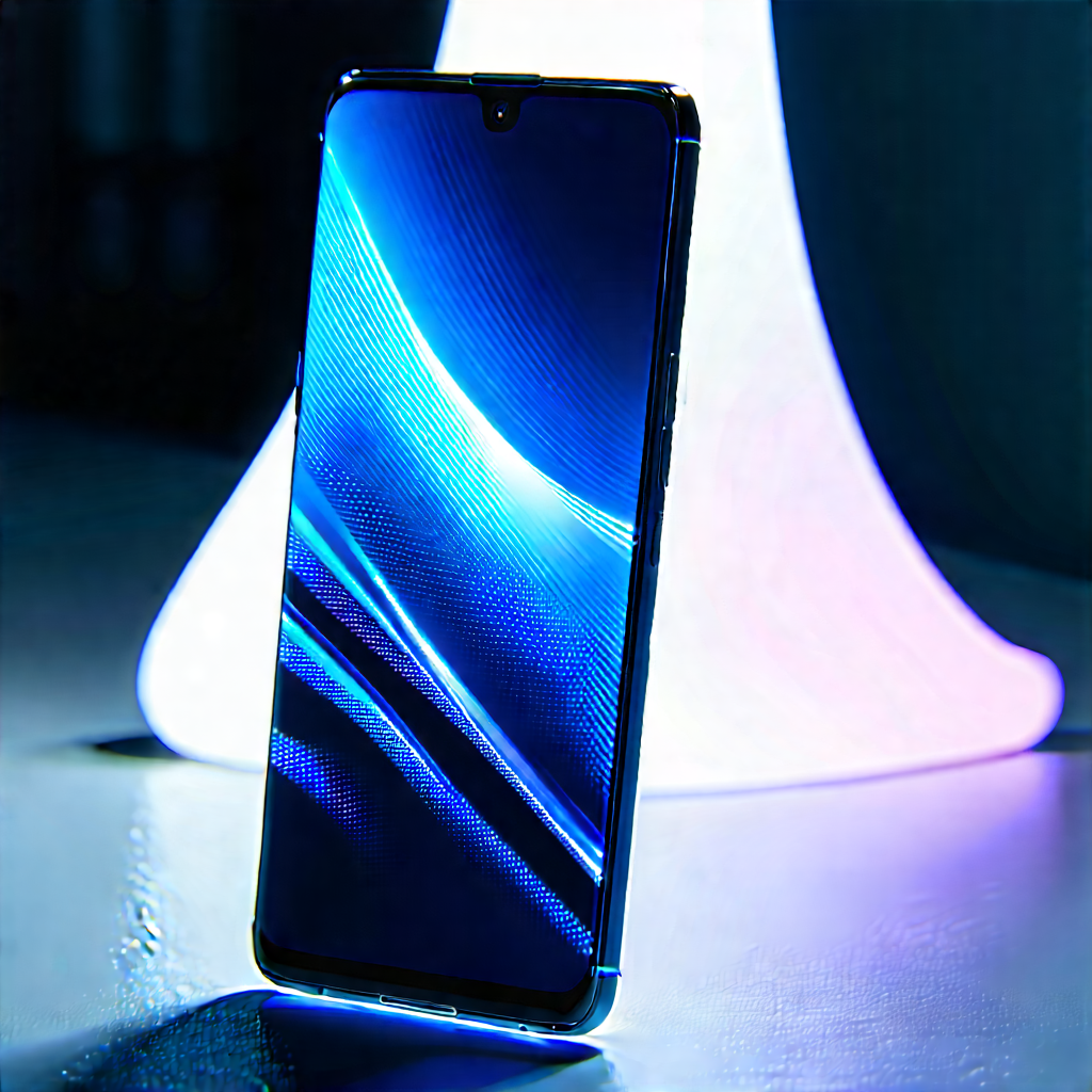Smartphone With Holographic Display With Blue White