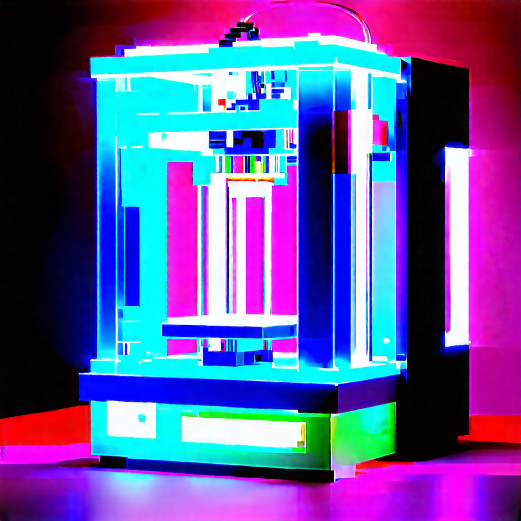 3d printer with neon accents