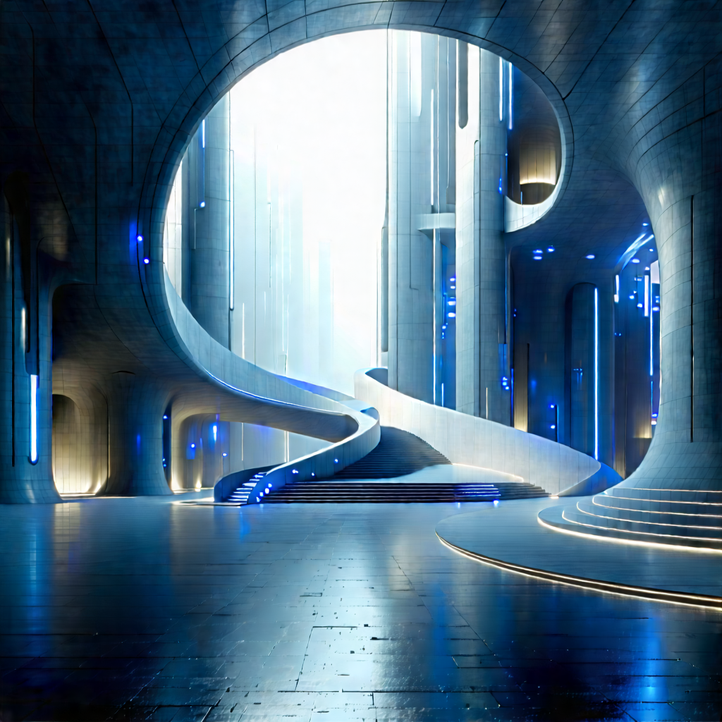 Futuristic Innovation Hub With Image, There