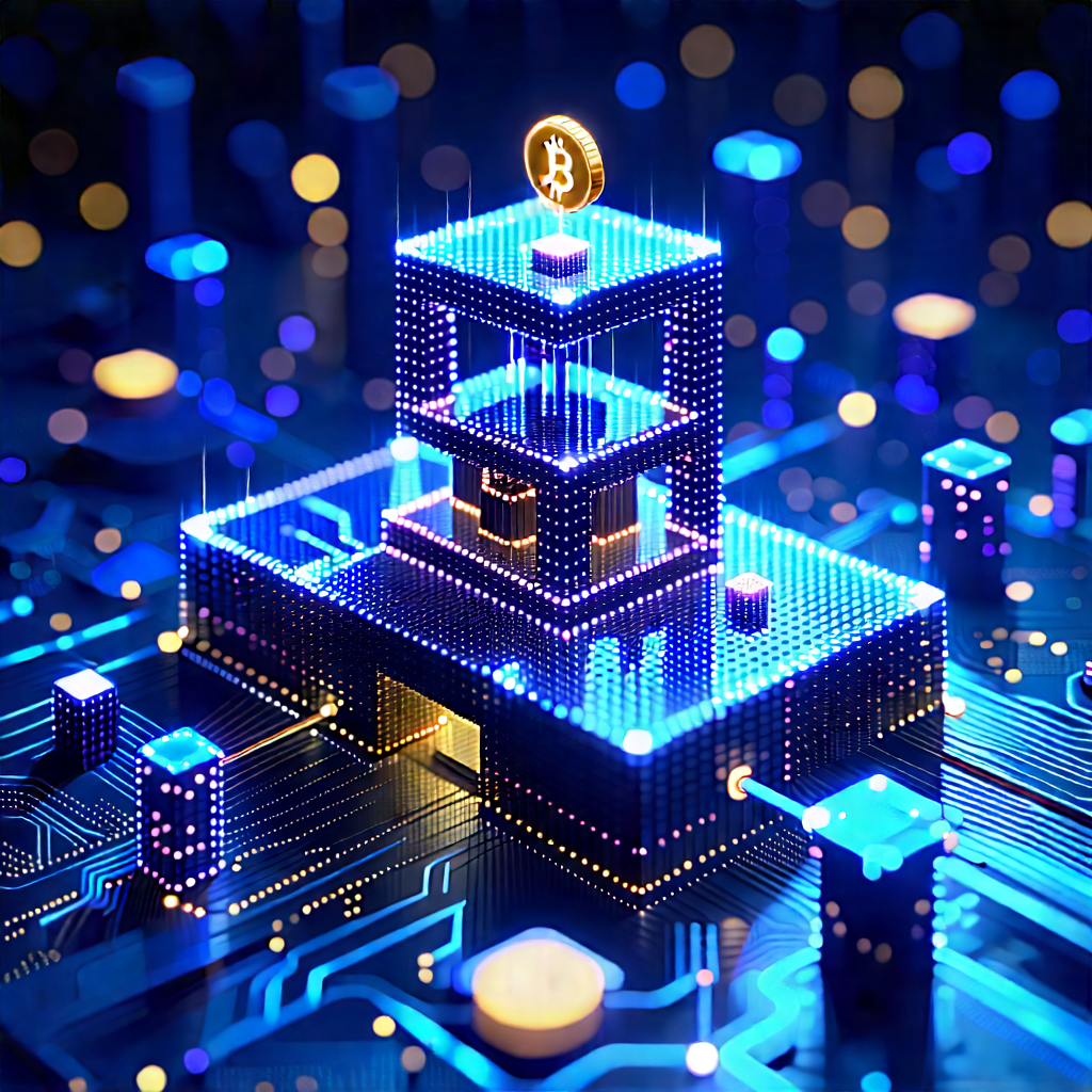 Blockchain Network Visualization With Blue White