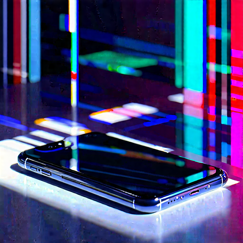 Smartphone With Streaming Content With Black Cell