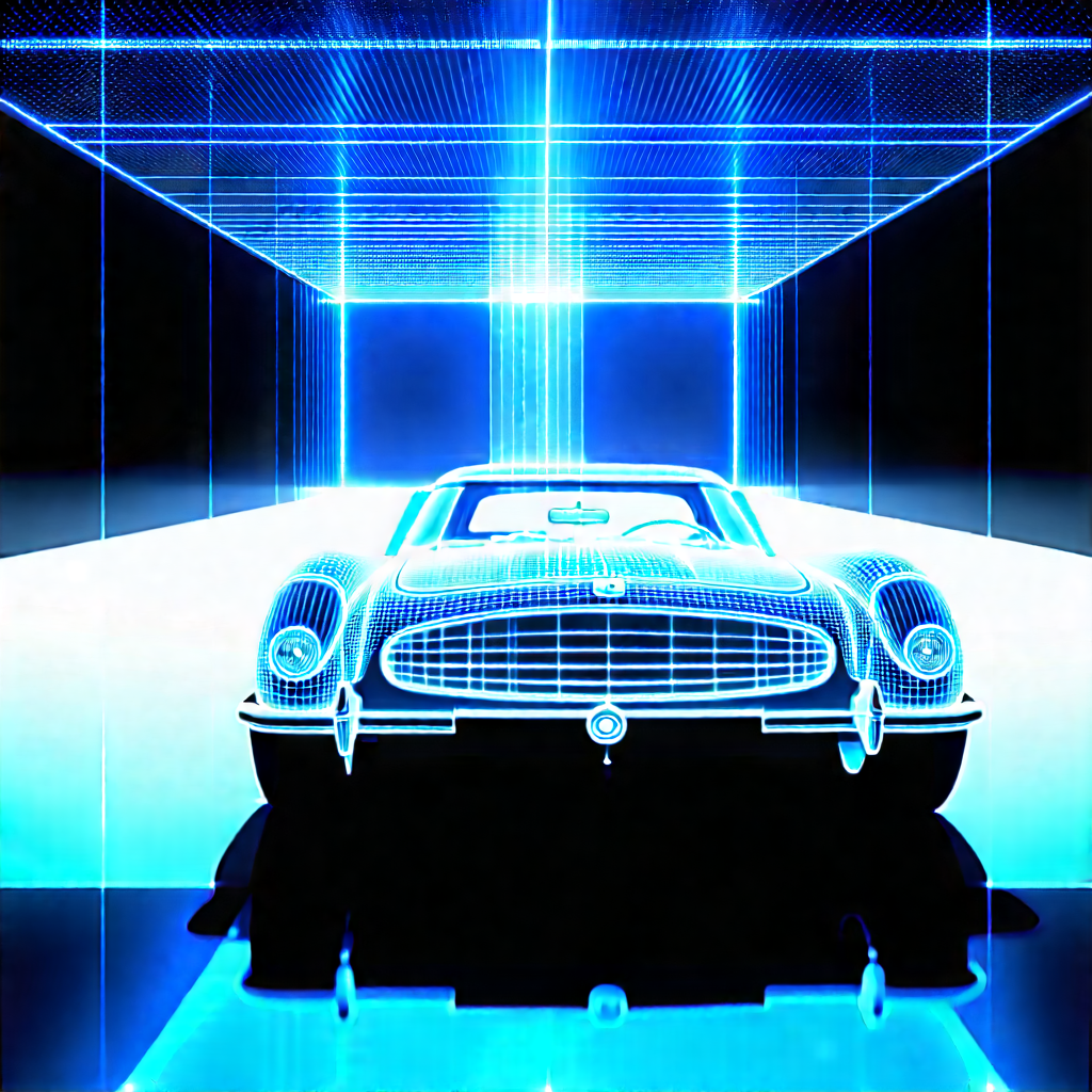 Automotive Technology In Research Center With Parked Garage,
