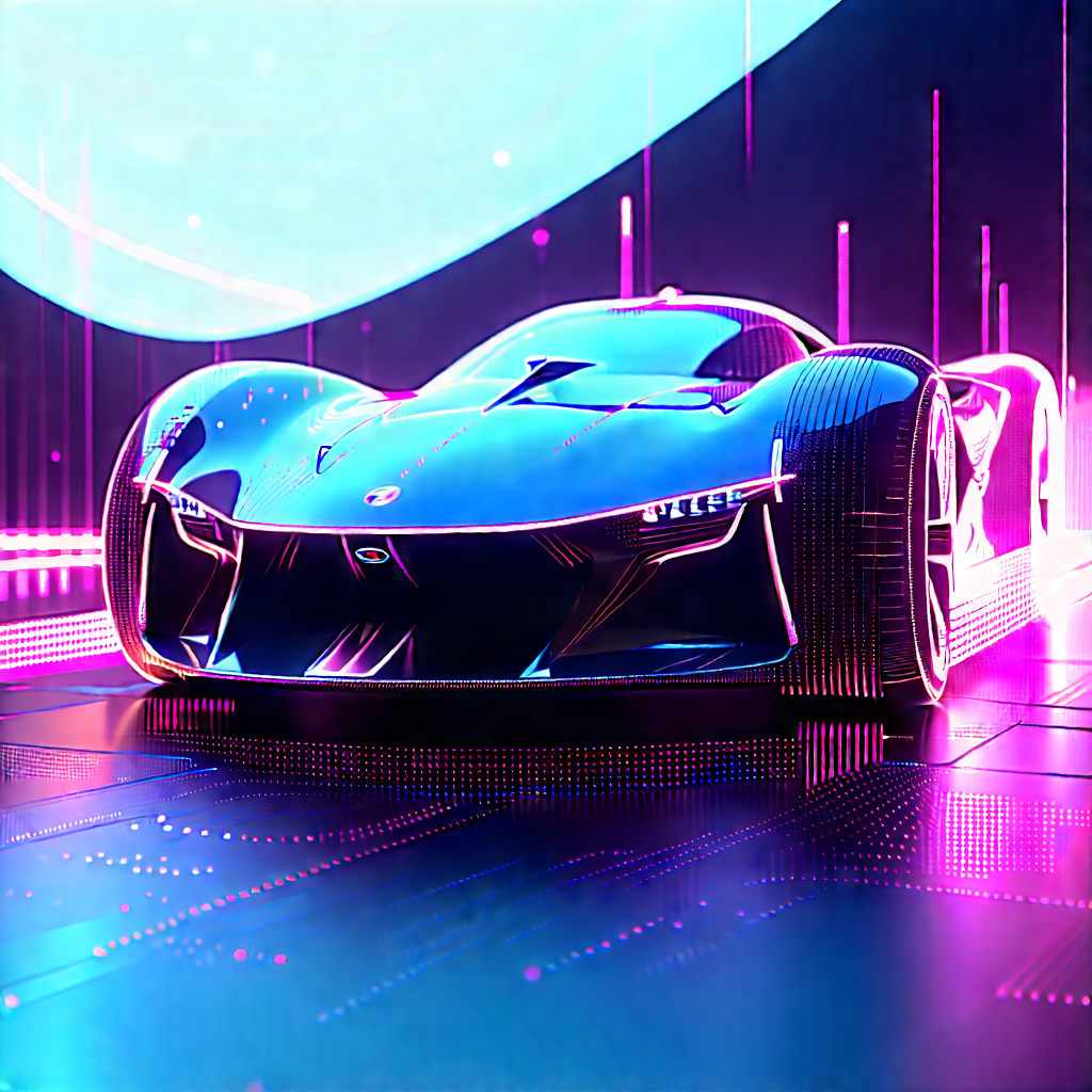Innovative Electric Vehicle (design:1.42) With Futuristic Blue