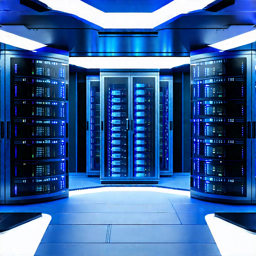 Futuristic Server Room With Image, There