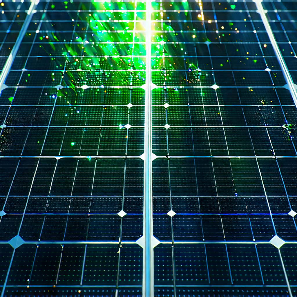Solar panel with digital particles