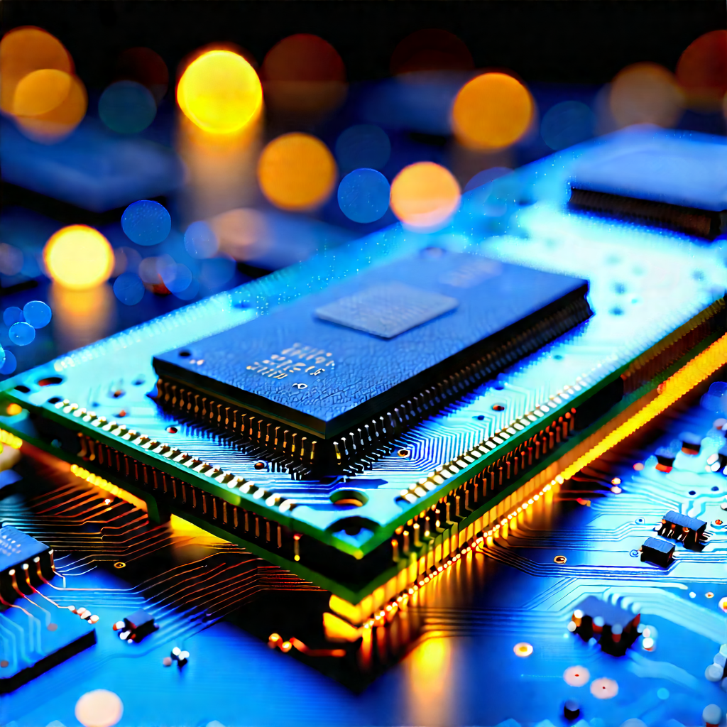 Close-up Of Memory Module With Close-up Computer