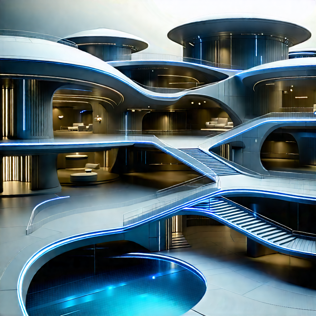 Futuristic Innovation Hub With Image, There