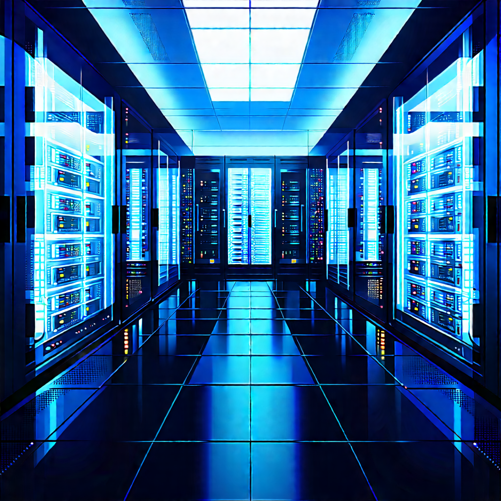 Futuristic Server Room With Image, There