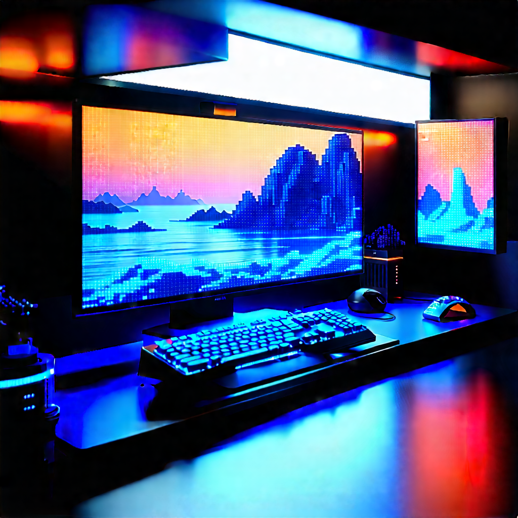 Futuristic digital workspace