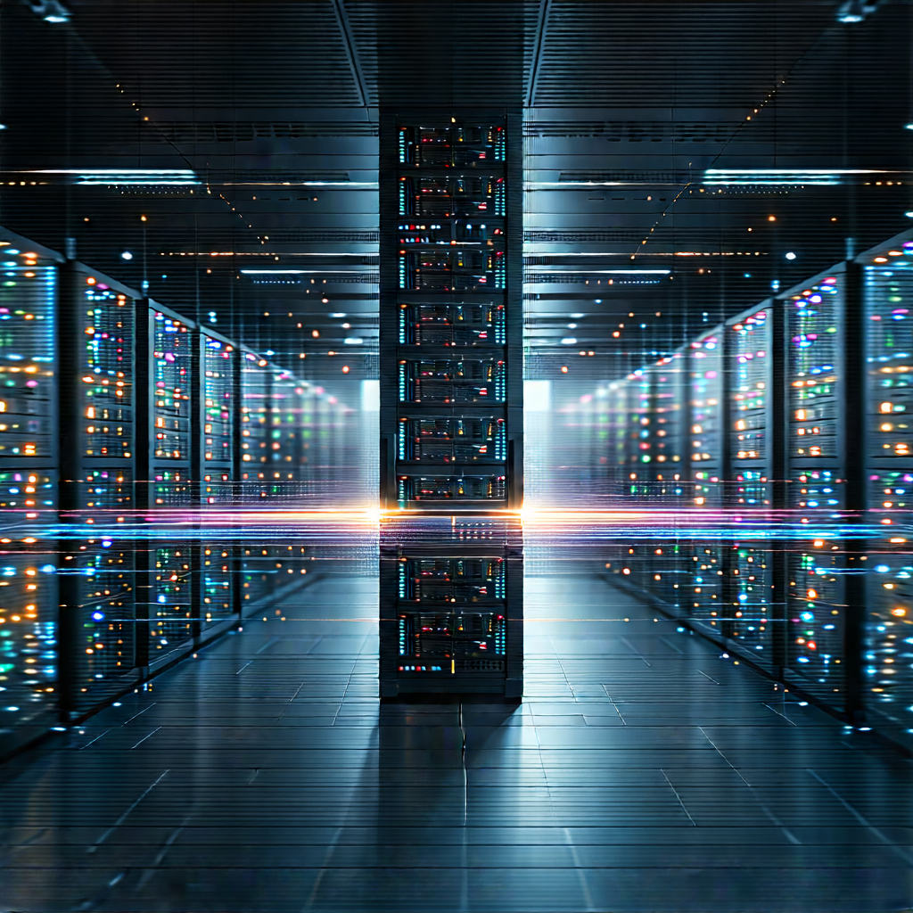 Server Rack With Laser Scanning With Image, There