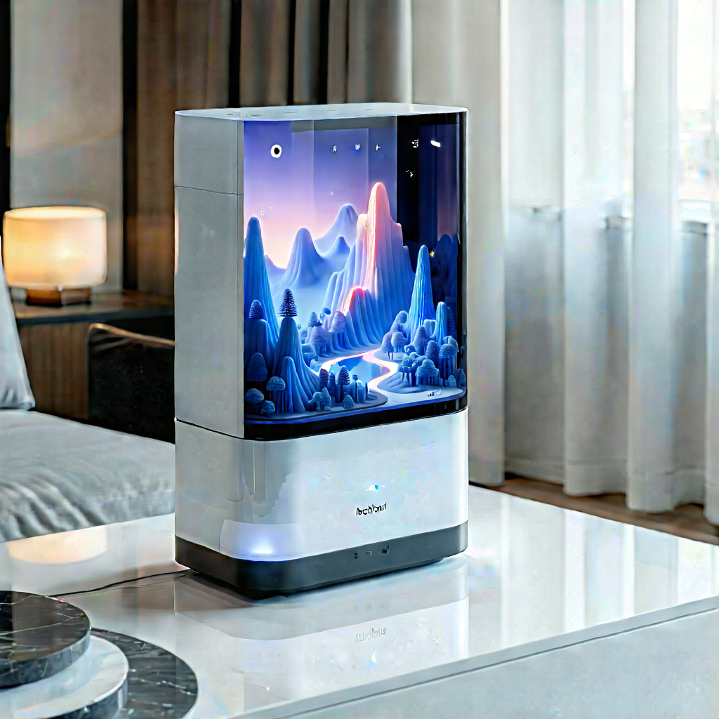 Smart Home (device:1.29) With (digital:1.21) Artwork With Small, White,