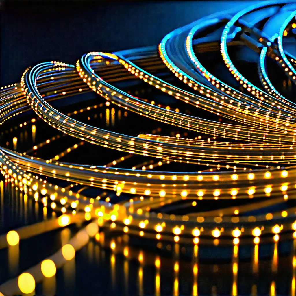 Close-up Of Fiber Optic Cables With Close-up Long,