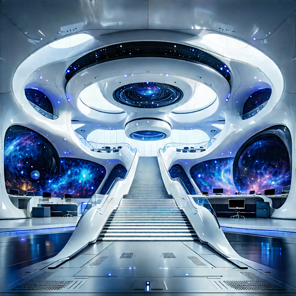 (futuristic:1.27) Innovation Hub With Image, There