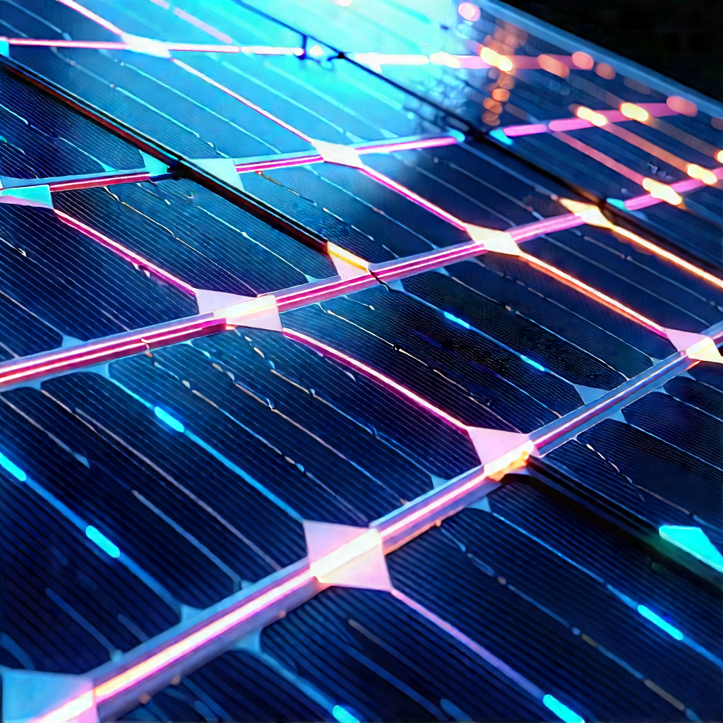 Solar panel with neon accents