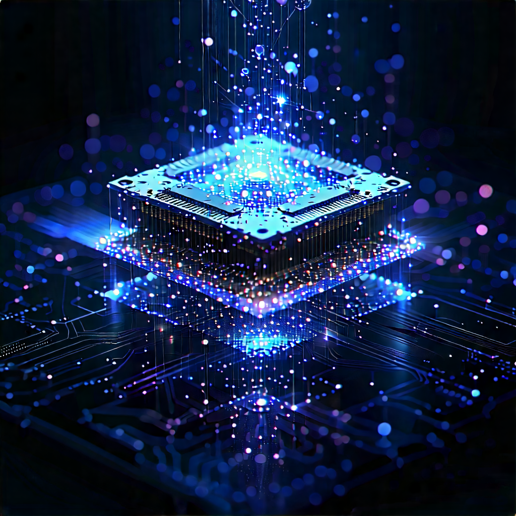 Quantum Computer With (digital:1.24) Particles With Image, There