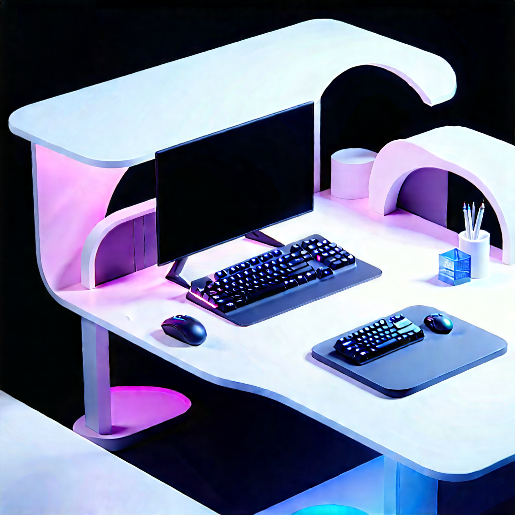Futuristic (digital:1.43) workspace